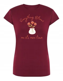 T-Shirt damski fajny nadruk KWIATY KWIATKI r.M - Koszulki i topy damskie - miniaturka - grafika 1