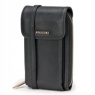 Torebka Damska Na Telefon Mini Mała Crossbody Czarna PUCCINI BML060T-1 - Torebki damskie - miniaturka - grafika 1