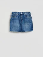 Spódnice - Reserved - Jeansowa spódnica z aplikacjami - niebieski - miniaturka - grafika 1