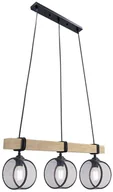 Lampy sufitowe - Potrójna lampa wisząca z drewnianą belką 1097/3P WD z serii VITO - miniaturka - grafika 1