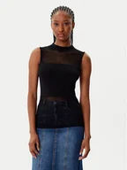 Bluzki damskie - Morgan Bluzka 252-MJULIE Czarny Slim Fit - miniaturka - grafika 1