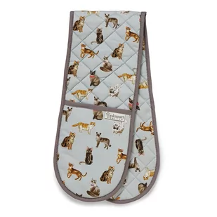 Niebieska bawełniana podwójna łapka Cooksmart ® Curious Cats - Fartuchy i rękawice kuchenne - miniaturka - grafika 1