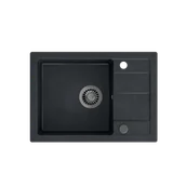 Zlewozmywaki - TOM 116 granitowy czarny  62x44x17,5) + syfon + zaślepka - miniaturka - grafika 1