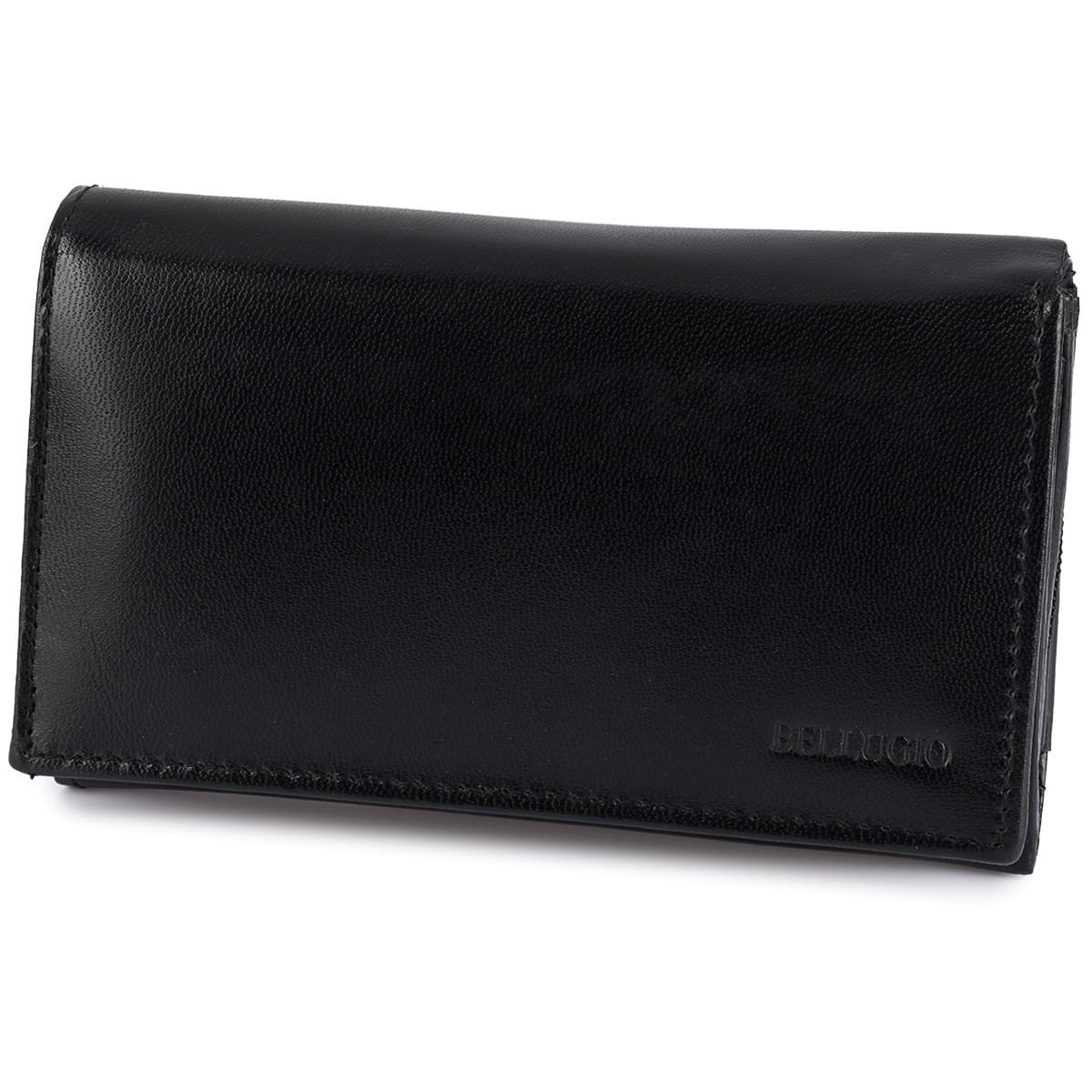 Portfel damski z dwoma napami Bellugio - czarny