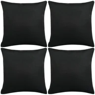 Poszewki na poduszki - vidaXL vidaXL Poszewki na poduszki 4 szt. lniane, czarne 40x40 cm - miniaturka - grafika 1