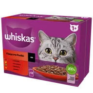 Mokra karma dla kotów - WHISKAS Adult saszetki 12 x 85 g Klasyczne Posiłki - mokra karma dla dorosłego kota, w sosie (kawałki z: wołowiną, kurczakiem, jagnięciną, drobiem) - miniaturka - grafika 1