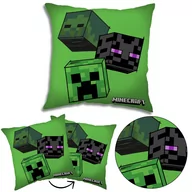 Kołdry i poduszki dla dzieci - Minecraft Poduszka kwadratowa, poduszka ozdobna zielona 40x40 cm, OEKO-TEX - miniaturka - grafika 1