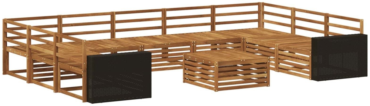vidaXL Zestaw sof na zewnątrz 10 pcs naturalny Lite Drewno Akacji