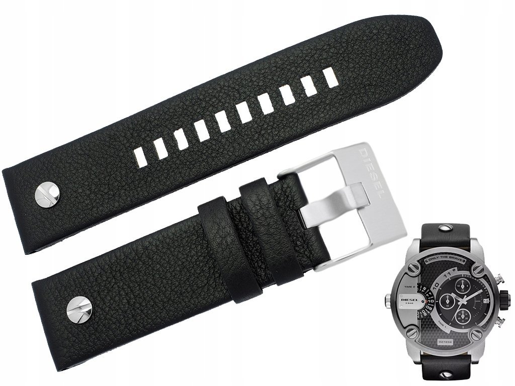 Pasek DIESEL DZ7256 czarny skórzany 24 mm oryginał