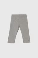 Spodnie i spodenki dla dziewczynek - United Colors of Benetton legginsy dziecięce kolor szary gładkie - miniaturka - grafika 1
