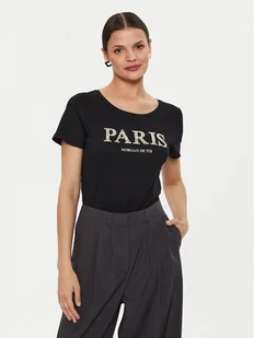 Morgan T-Shirt 241-DALILA Czarny Regular Fit - Koszulki i topy damskie - miniaturka - grafika 1