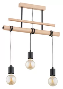 Drewniana lampa sufitowa, długie przewody AL 62313 z serii GENTO - Lampy sufitowe - miniaturka - grafika 1
