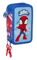 Piórniki - PIÓRNIK POTRÓJNY BLUE SPIDER-MAN 37elem. SAFTA - miniaturka - grafika 1