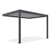 Kratki i pergole - Automatyczna pergola przyścienna z oświetleniem ELEGANCE WALL AUTOMATIC 3x4 Anthracite/Light Grey - Gutroof - miniaturka - grafika 1