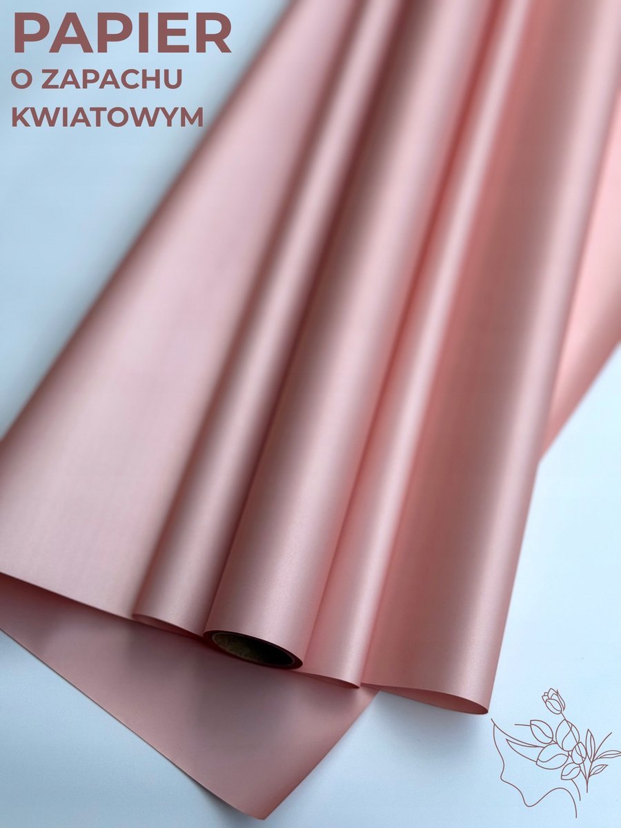 Papier florystyczny do pakowania satynowy Różowy kryształ 50cmX9m