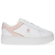 Trampki damskie - Buty Tommy Hilfiger Platform Court FW0FW07910-0LB - białe - miniaturka - grafika 1
