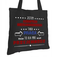 Torby i wózki na zakupy - Torba Bawełniana dla Agenta Nieruchomości Czarna Na Prezent Trwały Nadruk - miniaturka - grafika 1