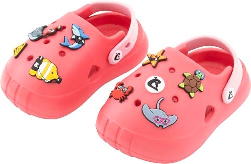 CRESSI since 1946 - Jelly Kid Clogs - Children's Sandals Sabot Slippers Non Slip and Breathable, Beach Sea Walks Nursery and Home, Snap Fastening - Fuchsia/Pink - 27/28 EU