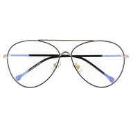 Okulary korekcyjne, oprawki, szkła - Okulary Pilotki z filtrem światła niebieskiego do komputera zerówki 2529-1 - miniaturka - grafika 1