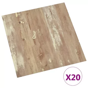 vidaXL Samoprzylepne panele podłogowe, 20 szt., PVC, 1,86 m², brązowe - Wykładziny - miniaturka - grafika 1