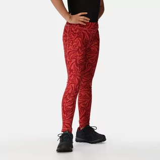 Spodnie i spodenki dla dziewczynek - Regatta Dziecięce Legginsy Barlia Winter Czerwony we Wzór, Rozmiar: 158 cm - grafika 1