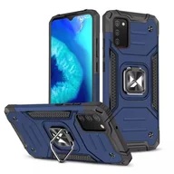 Etui i futerały do telefonów - Wozinsky Ring Armor pancerne hybrydowe etui pokrowiec + magnetyczny uchwyt Samsung Galaxy A03s niebieski - miniaturka - grafika 1
