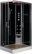 Kabiny prysznicowe - EAGO Kabina parowa z termostatem 100x80 prawa czarna - miniaturka - grafika 1