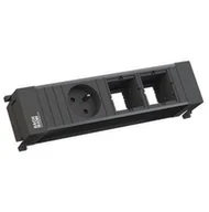 Gniazdka elektryczne - BACHMANN POWER FRAME 1xUTE 2xCM profil plastikowy czarny - miniaturka - grafika 1