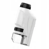 Mikroskopy i lupy - Mikroskop kieszonkowy regulowany BIAŁY 60x - 120x podświetlenie LED - miniaturka - grafika 1