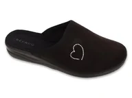 Kapcie damskie - Kapcie damskie pantofle domowe Befado 551D015 z zakrytymi palcami czarne-38 - miniaturka - grafika 1