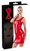 Odzież erotyczna - Lateksowa mini sukienka czerwona XL - miniaturka - grafika 1