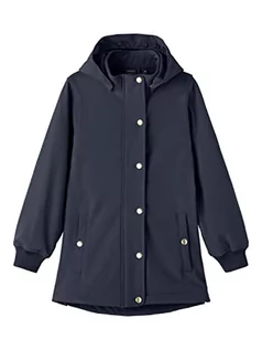 Kurtki i płaszcze dla dziewczynek - NAME IT dziewczęca kurtka softshellowa ALFA08 długa, Dark Sapphire, 158 cm - grafika 1
