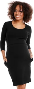 PeeKaBoo Damska sukienka ciążowa Shtobbah Czarny S/M - Sukienki ciążowe - miniaturka - grafika 1