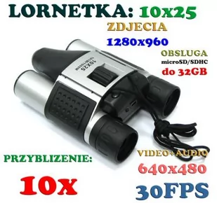 Lornetka 10x25 + Zapis Obrazu/Dźwięku + Aparat Foto +  Współpraca z PC + Akcesoria. - Lornetki - miniaturka - grafika 1