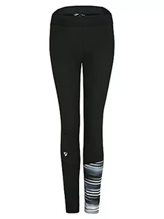 Spodnie damskie - Ziener Damskie spodnie softshellowe, długie bieganie, wiatroszczelne, elastyczne Nura czarny czarny pasek 40 214185 - grafika 1