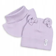 Czapki damskie - KOMPLET WIOSENNY JESIENNY CZAPKA + GOLFIK DLA DZIEWCZYNKI PODWÓJNY 48-50 - miniaturka - grafika 1