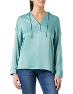 Bluzki damskie - s.Oliver BLACK LABEL Damska bluzka z długim rękawem luźna bluza Fit Blouse, Dusty Green, 44 - miniaturka - grafika 1