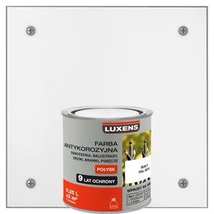 Farba zewnętrzna na rdzę antykorozyjna Biały Połysk 0.25 litra LUXENS - Farby do metalu - miniaturka - grafika 1