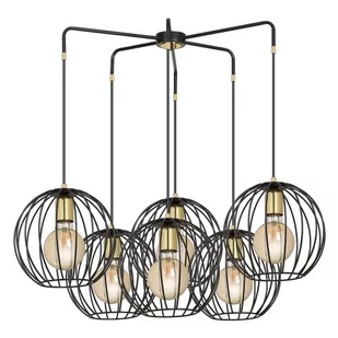 Emibig Albio lampa wisząca 6-punktowa czarna 144/6 144/6 - Lampy sufitowe - miniaturka - grafika 1