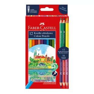 Kredki ołówkowe Wawel 12 kol + 3 FABER CASTELL - Kredki, ołówki, pastele i pisaki - miniaturka - grafika 1