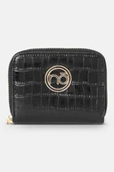 Portfele - Mały skórzany portfel Nobo croco czarny - miniaturka - grafika 1