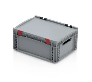 Plastikowa skrzynka z wiekiem 400x300x185 mm - Pojemniki przemysłowe - miniaturka - grafika 1