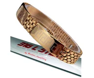 Bransolety męskie - Modna Złota Bransoleta Męska Stal Chirurgiczna 316 - miniaturka - grafika 1