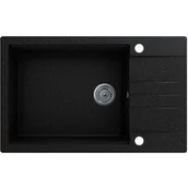 Zlewozmywaki - EOS Zlewozmywak granitowy z ociekaczem LIMA czarny nakrapiany - miniaturka - grafika 1
