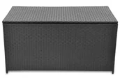 Skrzynie ogrodowe - Duża czarna rattanowa skrzynia ogrodowa F0-R46 - miniaturka - grafika 1