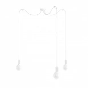 Biała lampa pająk Loft multi metal line X3 lampa wisząca KOLOROWE KABLE - Lampy sufitowe - miniaturka - grafika 1