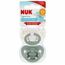 Nuk Smoczek uspokajający silikonowy 0-6m Signature 0730617 2 szt. - Smoczki uspokajające - miniaturka - grafika 1