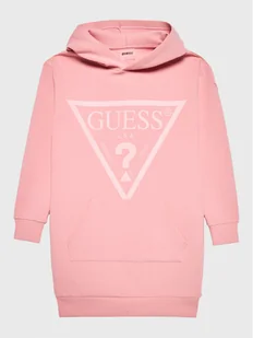 Guess Sukienka dzianinowa J2BK35 FL03S Różowy Regular Fit - Sukienki i spódniczki dla dziewczynek - miniaturka - grafika 1