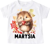 Koszulki dla dziewczynek - Koszulka z jeżem i mieniem na Dzień Jeża - wzór jeż10 - miniaturka - grafika 1