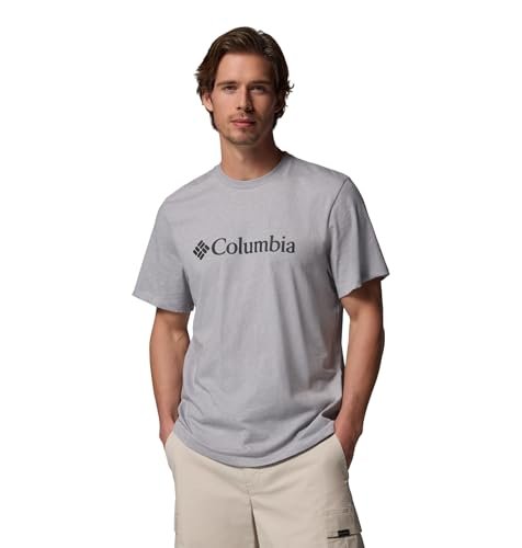 Columbia Męska koszulka z krótkim rękawem, Columbia Grey Heather/Gem Columbia, S